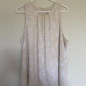 Target A New Day Cream Patterned Sleeveless Blouse